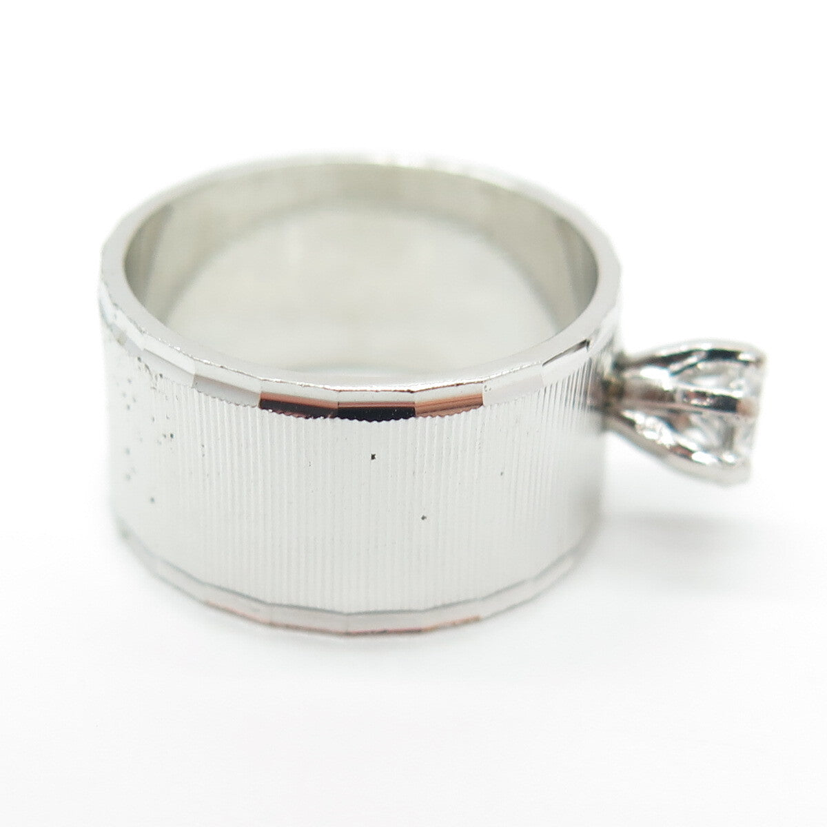 UNCAS 925 Sterling Silver Vintage Round-Cut C Z Ring Size 6
