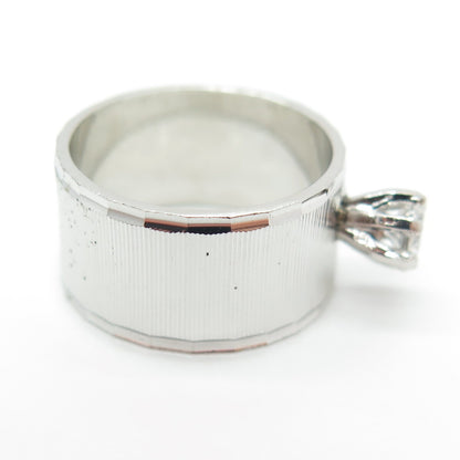 UNCAS 925 Sterling Silver Vintage Round-Cut C Z Ring Size 6