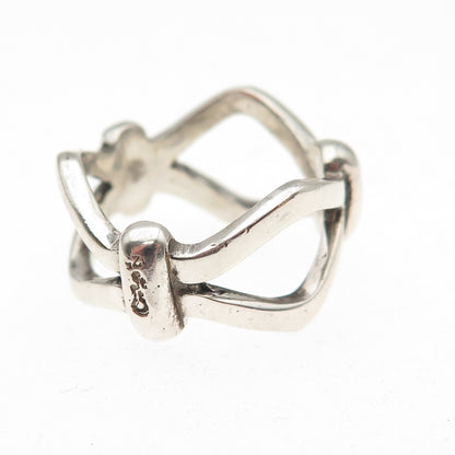 925 Sterling Silver Vintage Israel Modernist Ring Size 6
