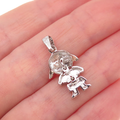 925 Sterling Silver Girl Charm Pendant