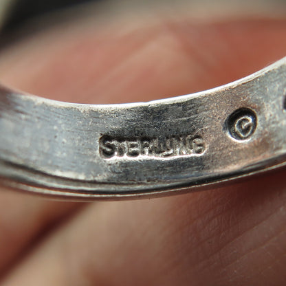 SUN WEST 925 Sterling Silver Vintage Native Symbol Band Ring Size 7