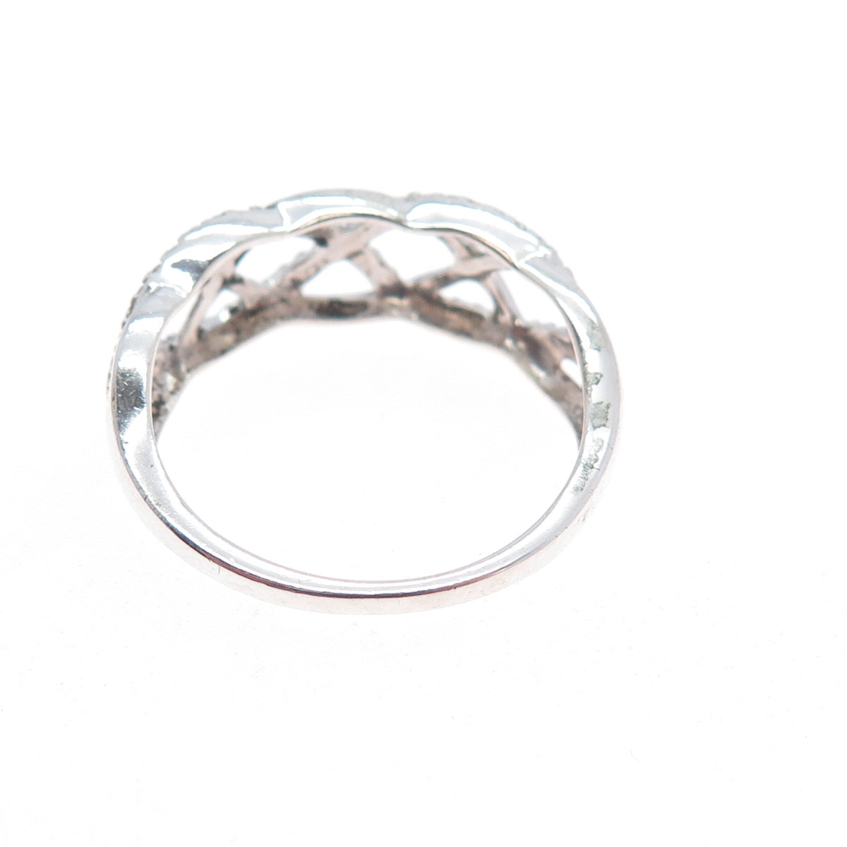 RJ GRAZIANO 925 Sterling Silver Vintage Infinity Woven Ring Size 8