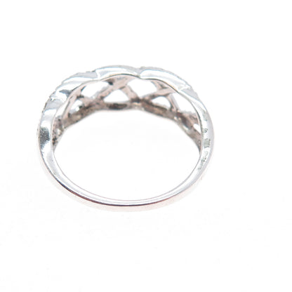 RJ GRAZIANO 925 Sterling Silver Vintage Infinity Woven Ring Size 8