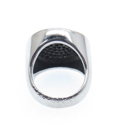 925 Sterling Silver Round-Cut Shaped C Z Sparkle Domed Ring Size 7
