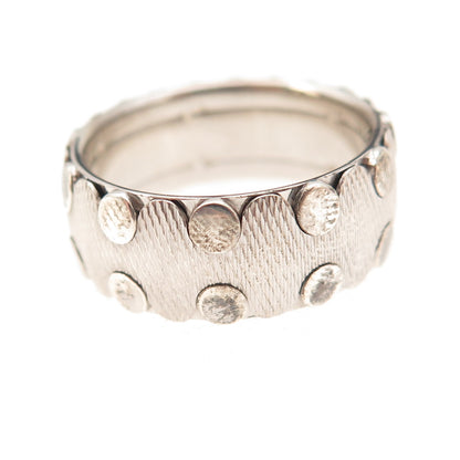 Neos 925 Sterling Silver Dotted Band Ring Size 7.75