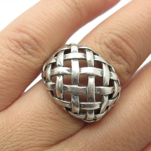 925 Sterling Silver Vintage Pacific Jewelry Wicker Ring Size 6