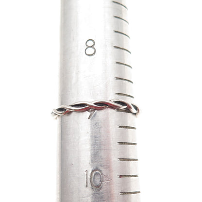 AVON 925 Sterling Silver Vintage Woven Stackable Oxidized Band Ring Size 9