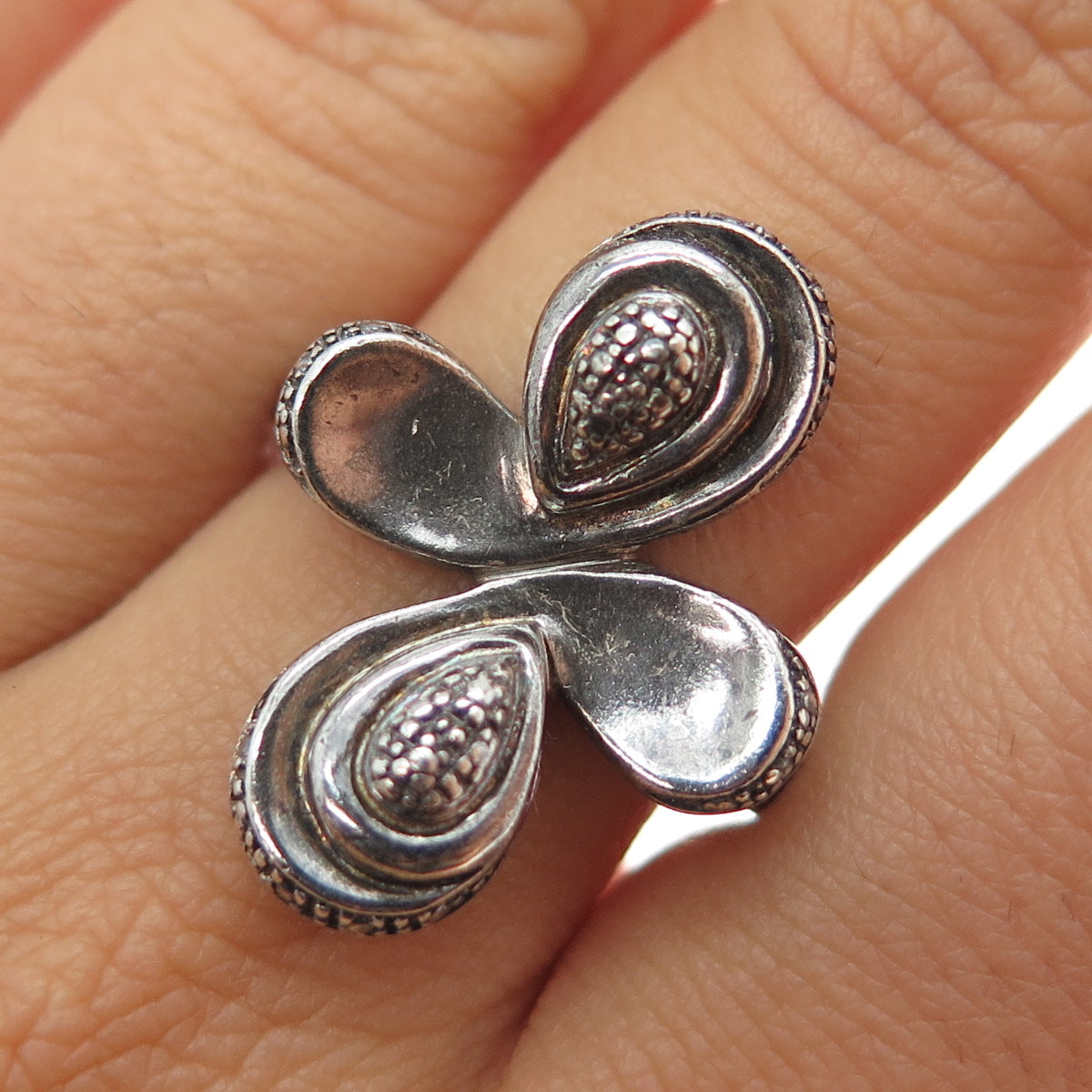 925 Sterling Silver Vintage MRB Butterfly Oxidized Ring Size 9.5