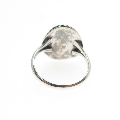 Old Pawn Sterling Silver Vintage Southwestern Kingman Turquoise Ring Size 6.5