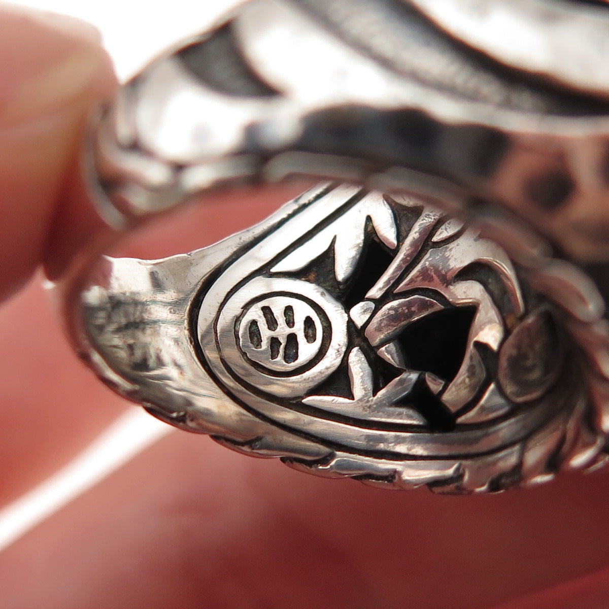 John Hardy 925 Sterling Silver Vintage Palu Macan Hammered Dome Ring Size 7.25