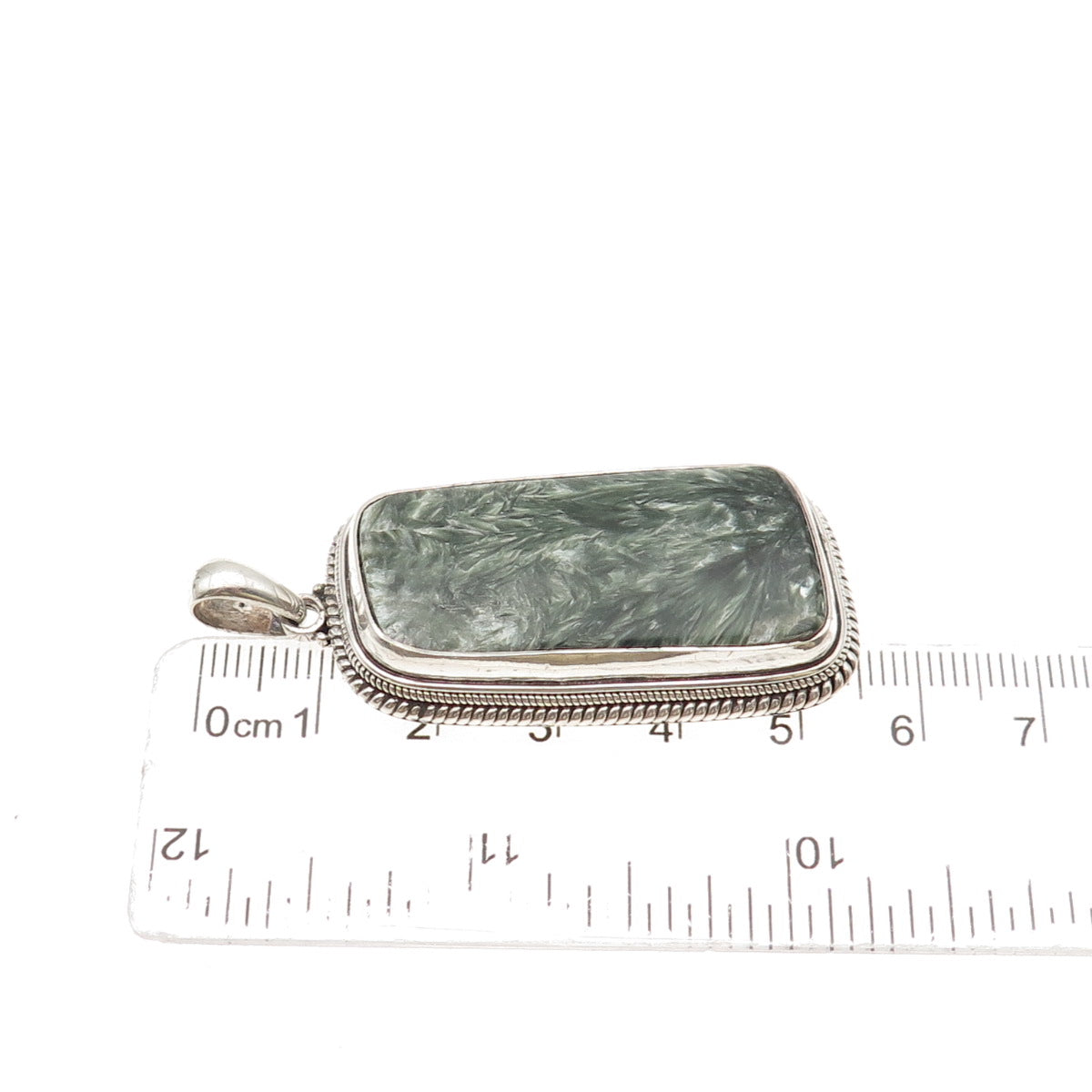 JACK GUTSCHNEIDER 925 Sterling Silver Vintage Real Seraphinite Modernist Pendant