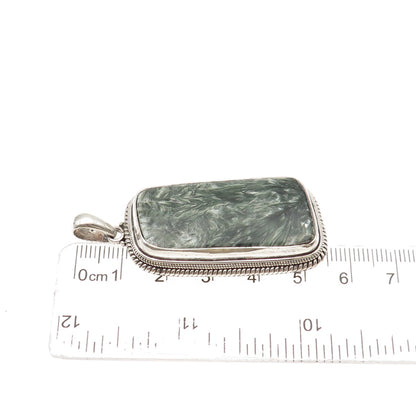 JACK GUTSCHNEIDER 925 Sterling Silver Vintage Real Seraphinite Modernist Pendant
