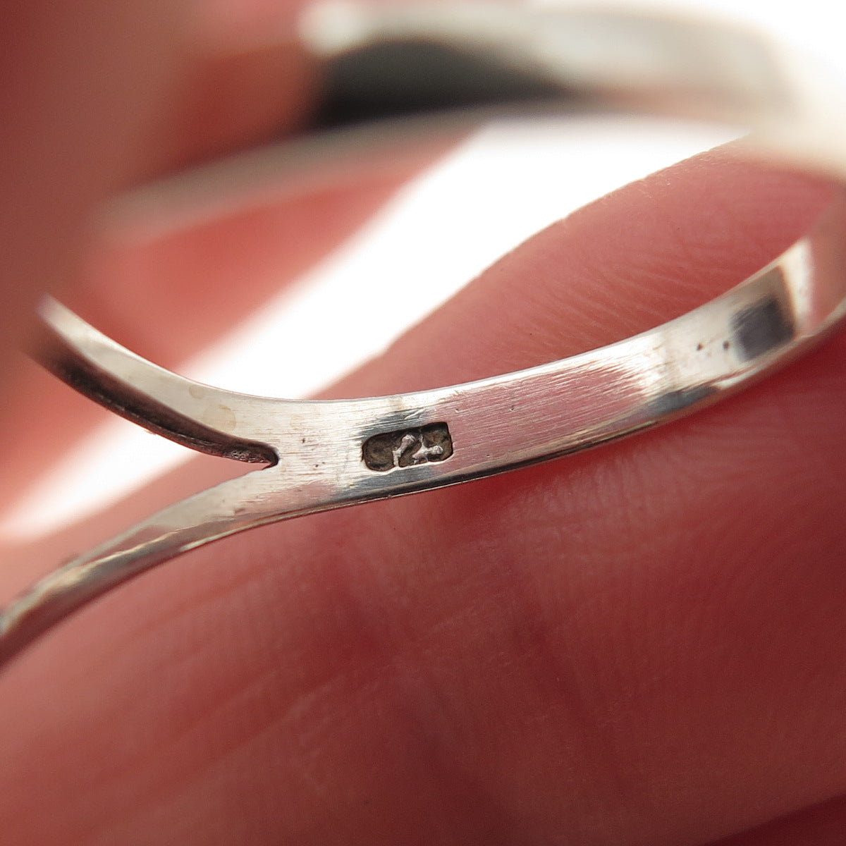925 Sterling Silver Vintage Real Turquoise Oxidized Ring Size 8