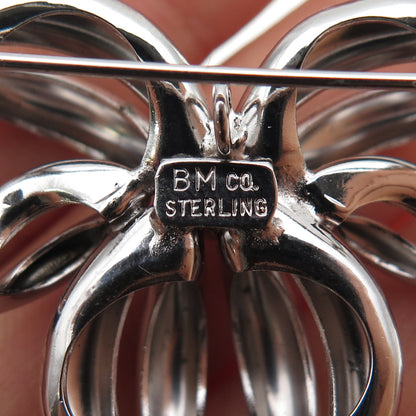 Breadner & Co. 925 Sterling Silver Vintage Modernist Flower Pin Brooch