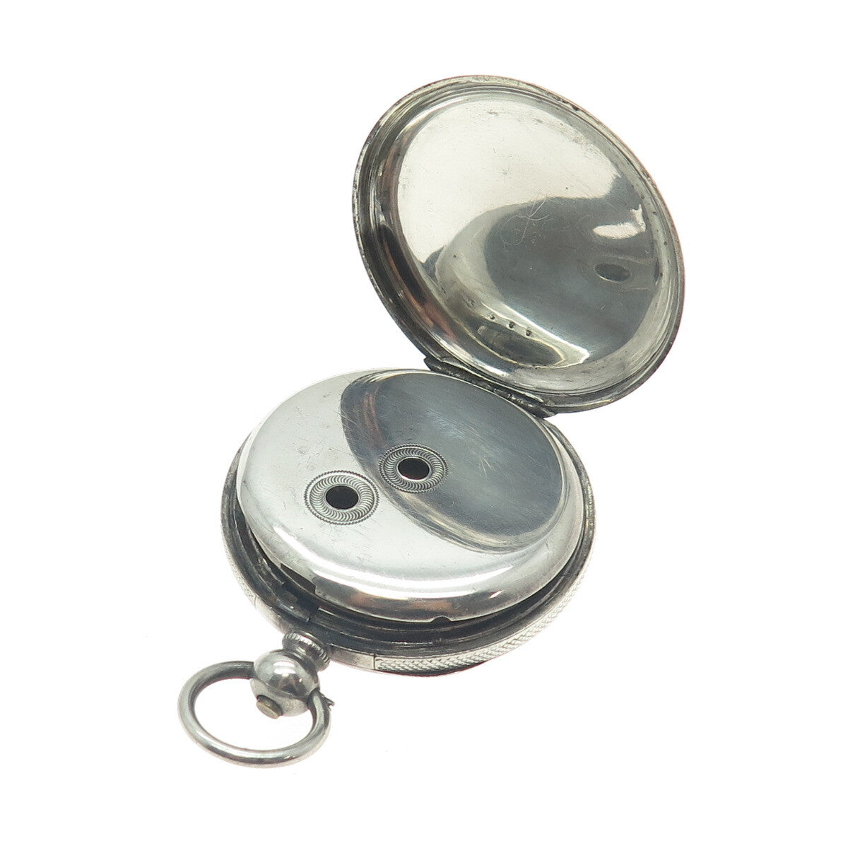 MARREY GENEVE Antique Sterling Silver Engraved Mechanical Pocket Watch #3580