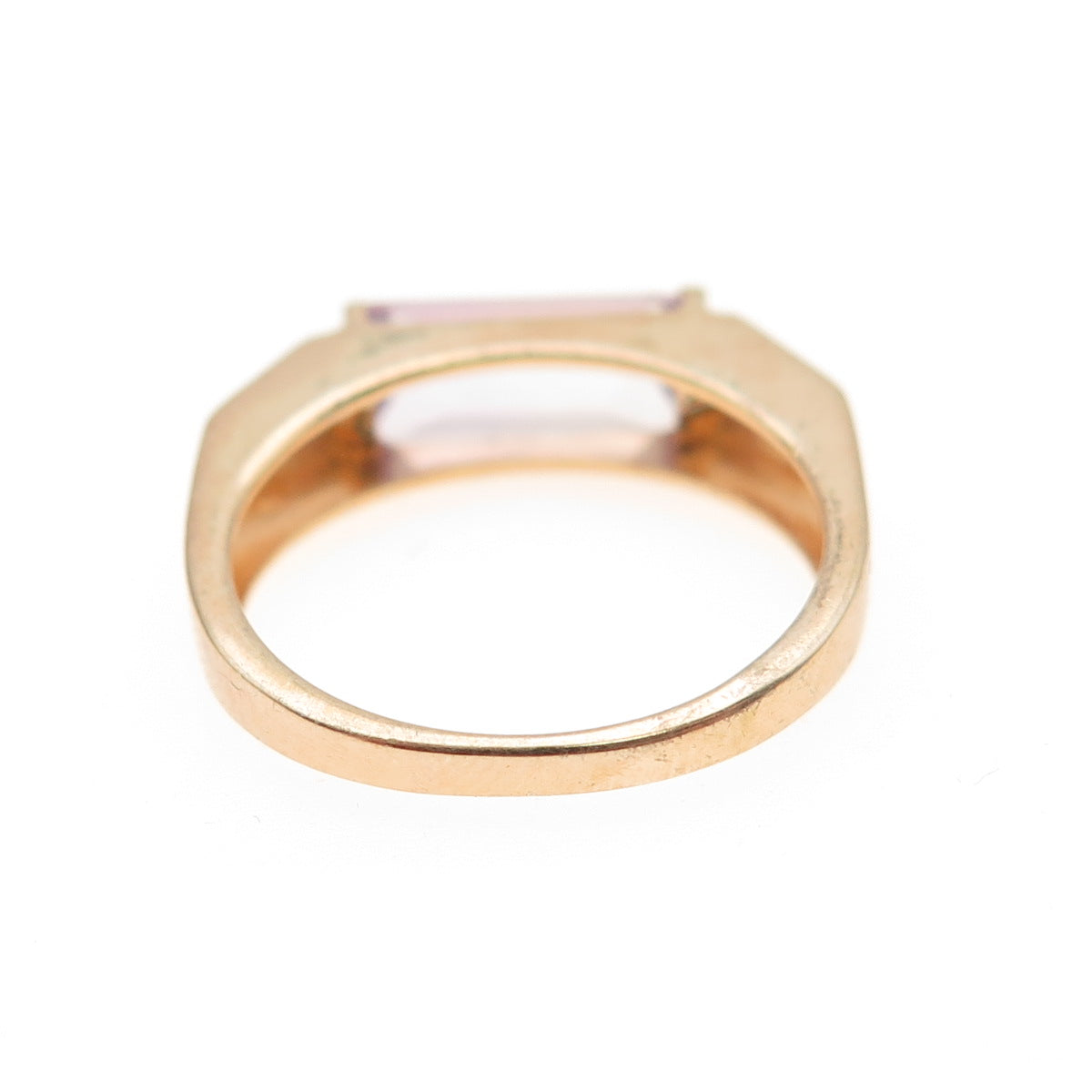 HENG NGAI 925 Sterling Silver Gold Plated Real Amethyst Ring Size 6