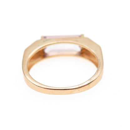 HENG NGAI 925 Sterling Silver Gold Plated Real Amethyst Ring Size 6