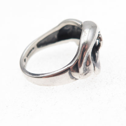 Kabana 925 Sterling Silver Vintage Sea Lion Couple Oxidized Ring Size 7