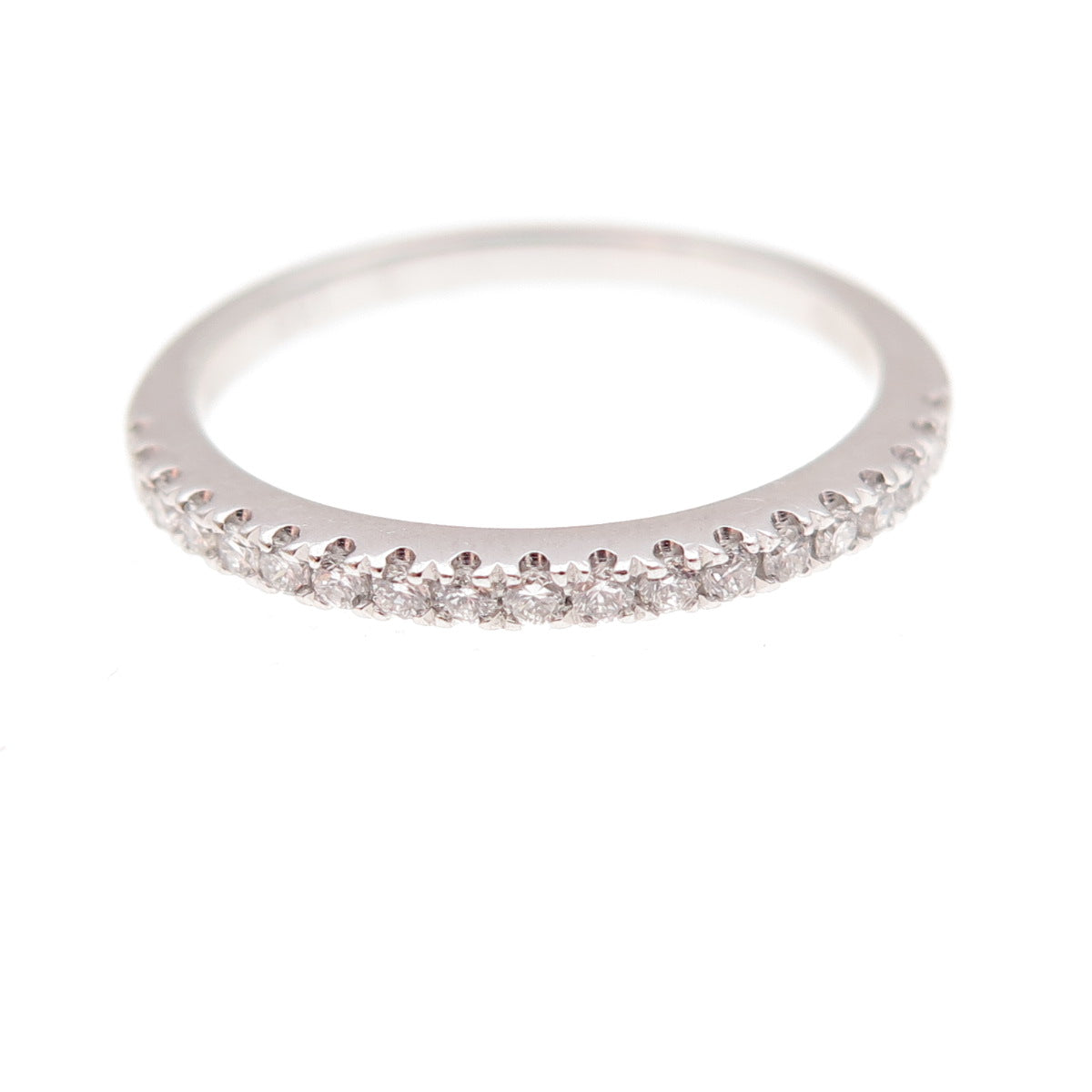 925 Sterling Silver Round-Cut Moissanite Half Eternity Band Ring Size 7