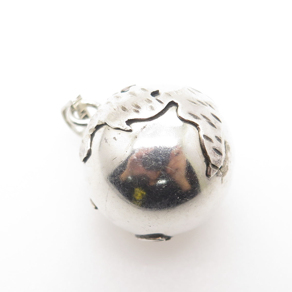 925 Sterling Silver Vintage Mexico Globe Ball Charm Pendant