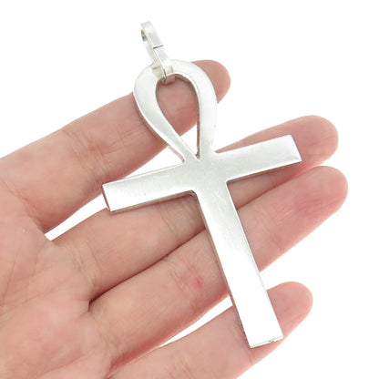 800 Silver Vintage Italy Egyptian Ankh Amulet Pendant