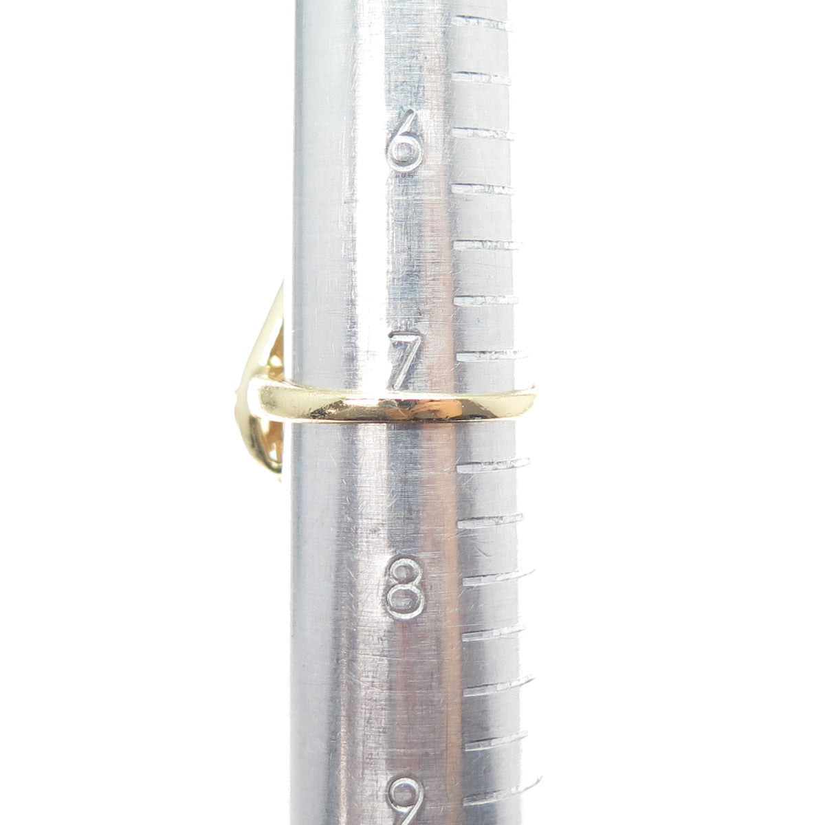 TGGC 925 Sterling Silver Gold Plated Real Yellow Sapphire Ring Size 7.25