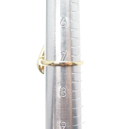 TGGC 925 Sterling Silver Gold Plated Real Yellow Sapphire Ring Size 7.25