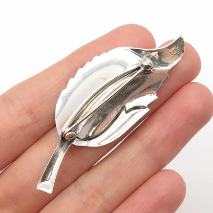 925 Sterling Silver Vintage BEAU Leaf Pin Brooch