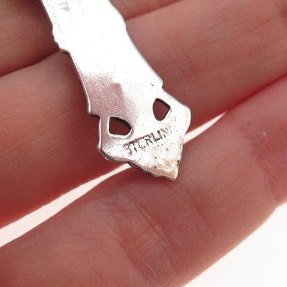 925 Sterling Silver Antique Art Deco Crucifix Cross Oxidized Charm Pendant