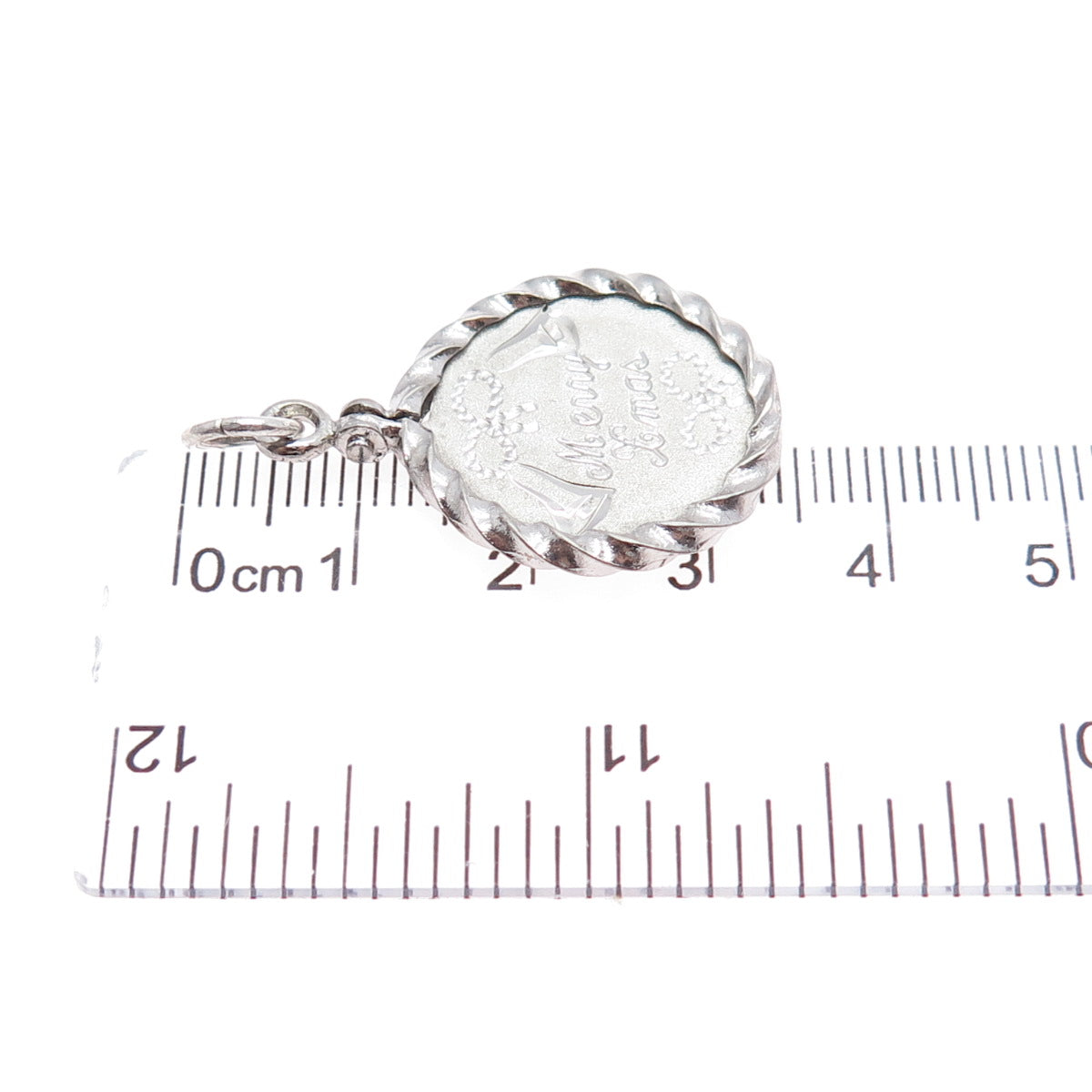 SPENCER 925 Sterling Silver Vintage Merry Christmas Charm Pendant