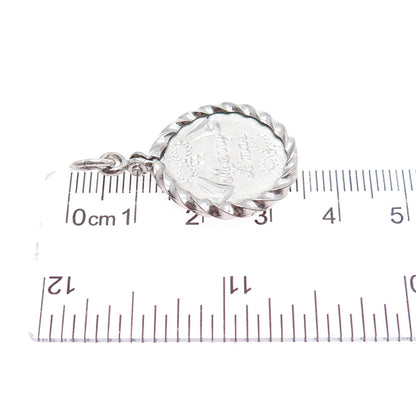 SPENCER 925 Sterling Silver Vintage Merry Christmas Charm Pendant