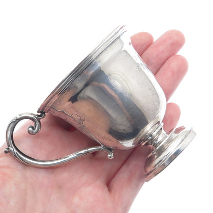 800 Silver Antique WWII Engraved Berlin Judaica Floral Teacup