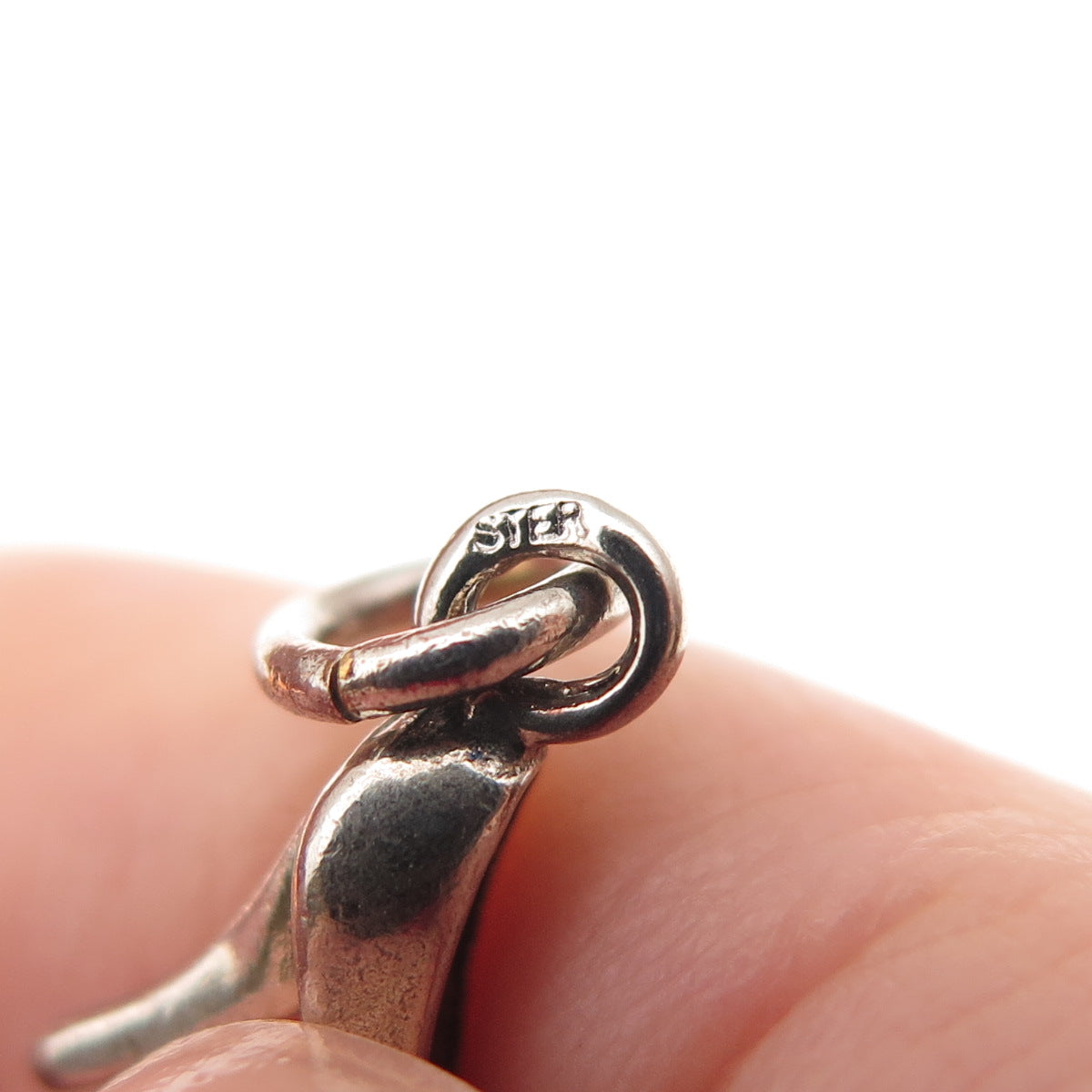 925 Sterling Silver Vintage High Heel Oxidized 3D Mini Charm Pendant