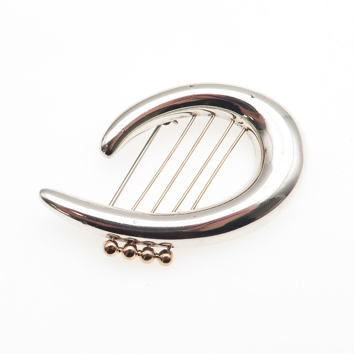 Rachel Gera Sterling Silver & 14K Gold Hadassah Keepers of the Gate Pin Brooch