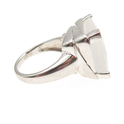Michelle Albala 925 Sterling Silver Vintage Real Quartz Modernist Ring Size 6.25