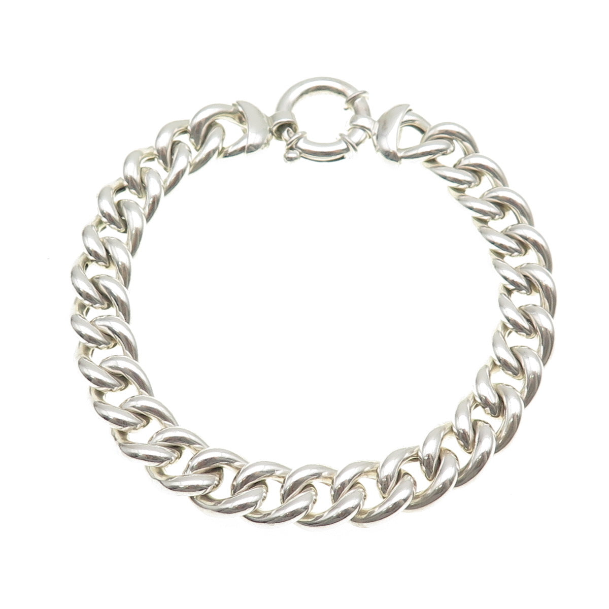 JCM Jacmel Mauritius 925 Sterling Silver Vintage Italy Cuban Link Bracelet 8.25"