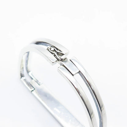 925 Sterling Silver Vintage Bar Bangle Bracelet 6.5"
