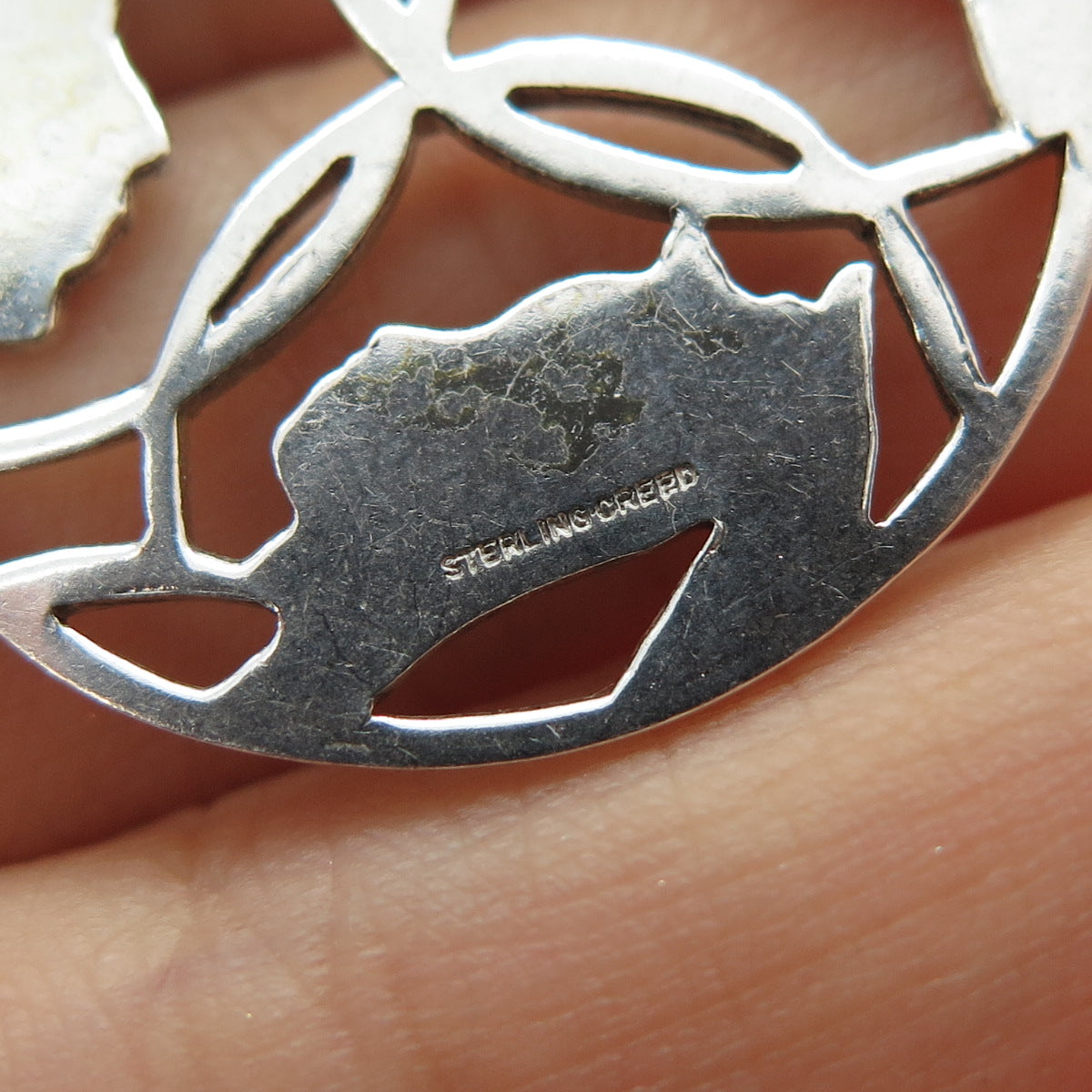 CREED 925 Sterling Silver Vintage Jesus St. Mary St. Joseph Religious Pendant