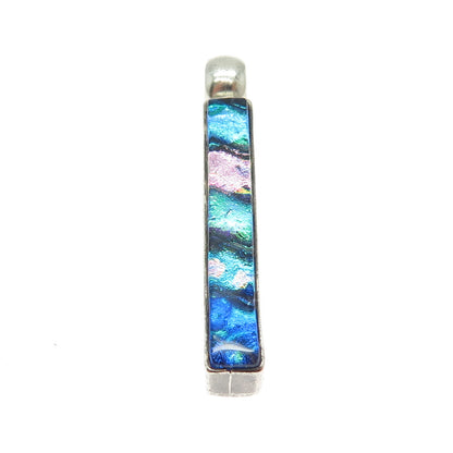 925 Sterling Silver Vintage Dichroic Glass Modernist Pendant