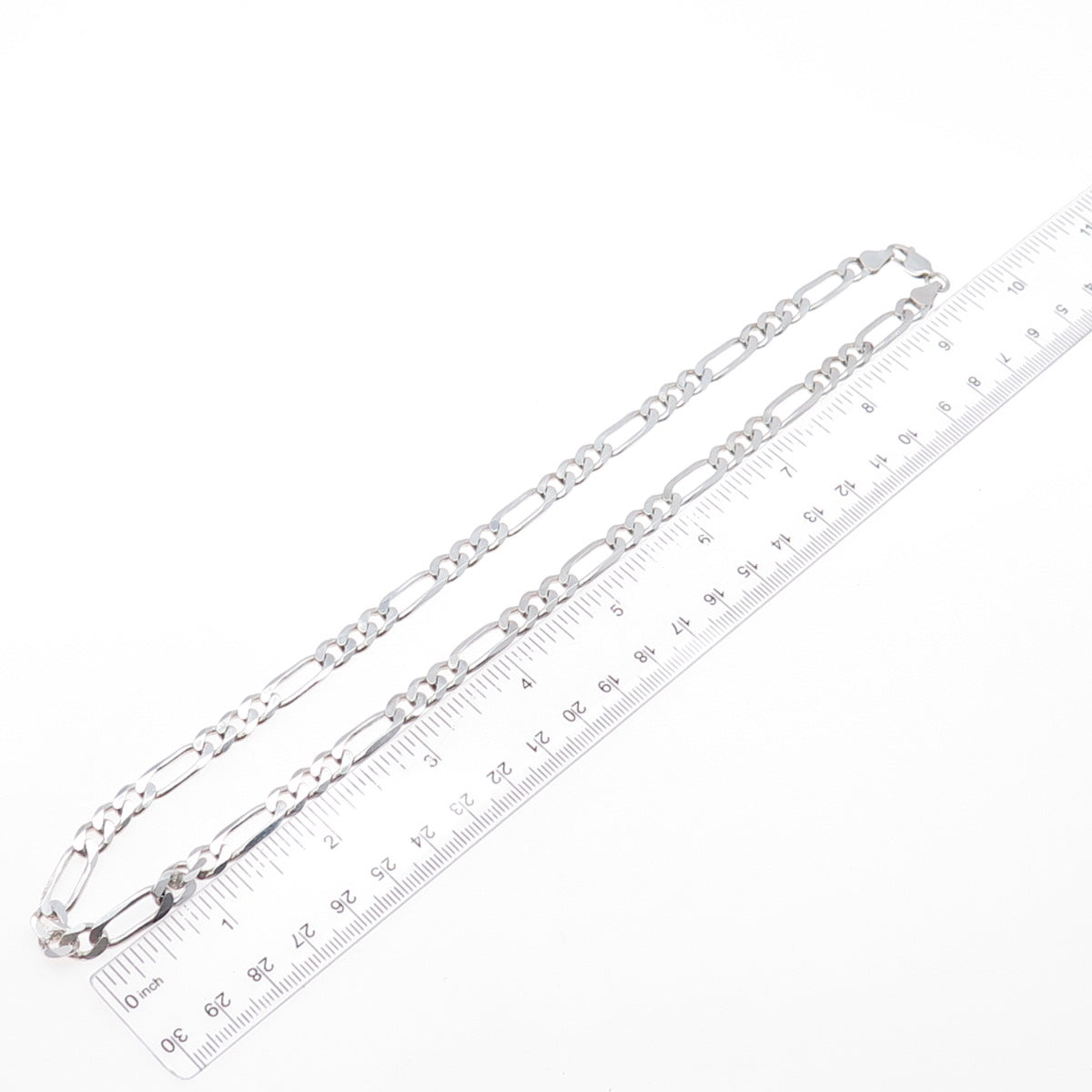 925 Sterling Silver Vintage Italy Figaro Chain Necklace 20"