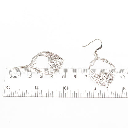 925 Sterling Silver Vintage Celtic Knot Dangle Earrings