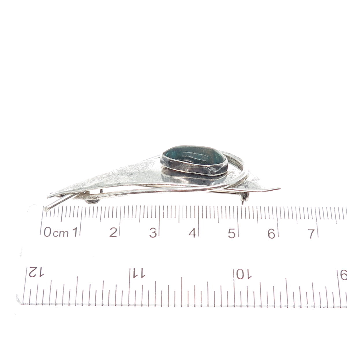 925 Sterling Silver Vintage BAR Israel Real Eilat Modernist Pin Brooch / Pendant
