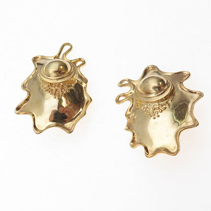 William & Shellie 925 Sterling Gold Plated Vintage Modernist Omega Back Earrings
