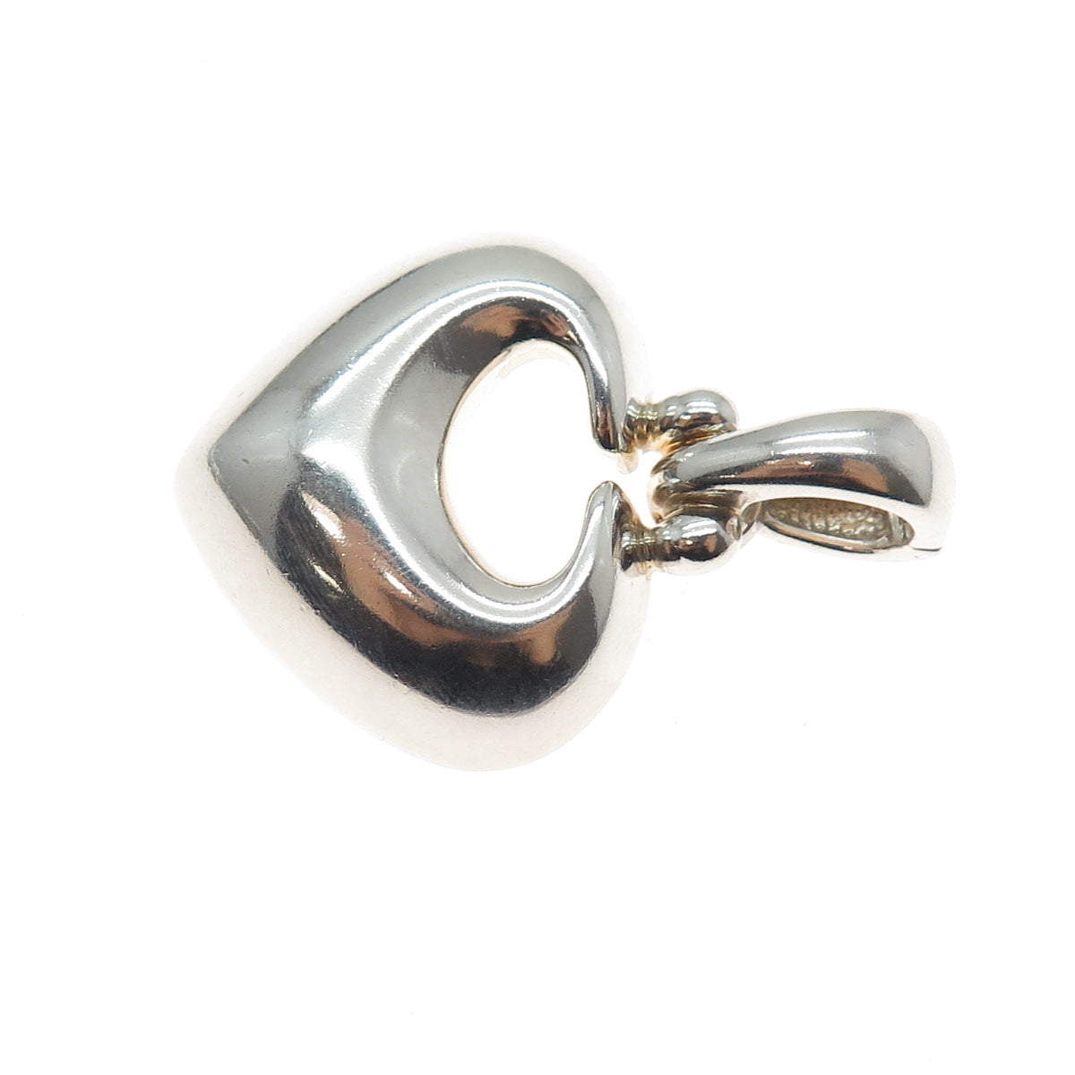 ESPO SIG Joseph Esposito 925 Sterling Silver Vintage Modernist Heart Pendant