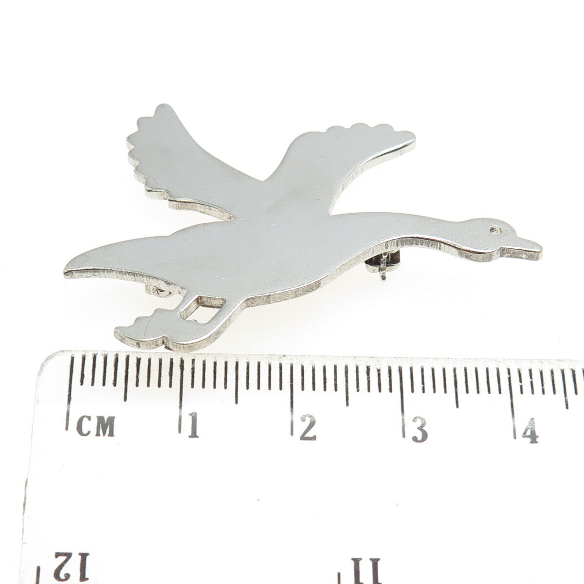 W. E. RICHARDS 925 Sterling Silver Vintage Flying Goose Pin Brooch