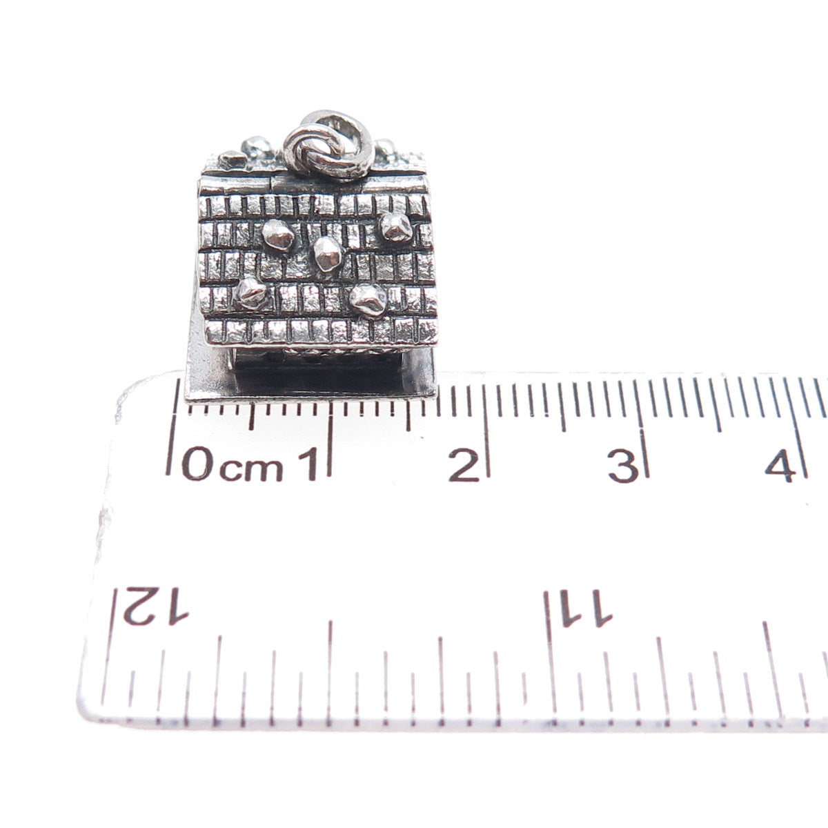 CAMPOBASSO 800 Silver Antique Art Deco European Articulated House Charm Pendant