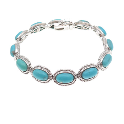 Jewelry Concepts 925 Sterling Silver Real Turquoise Bracelet 8"