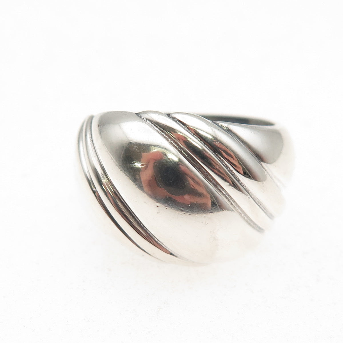 Kabana 925 Sterling Silver Vintage Modernist Oxidized Ring Size 8.25