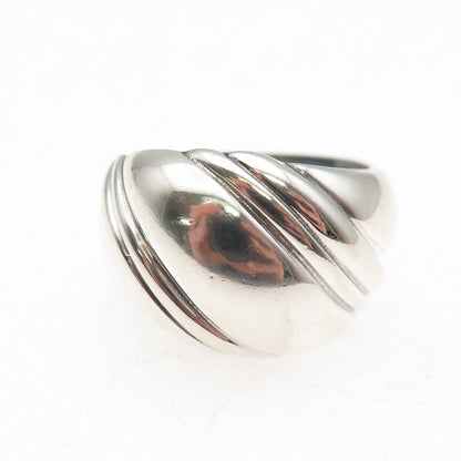 Kabana 925 Sterling Silver Vintage Modernist Oxidized Ring Size 8.25