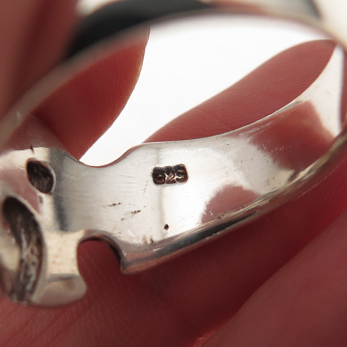 925 Sterling Silver Vintage Flame Cross Oxidized Ring Size 13.25
